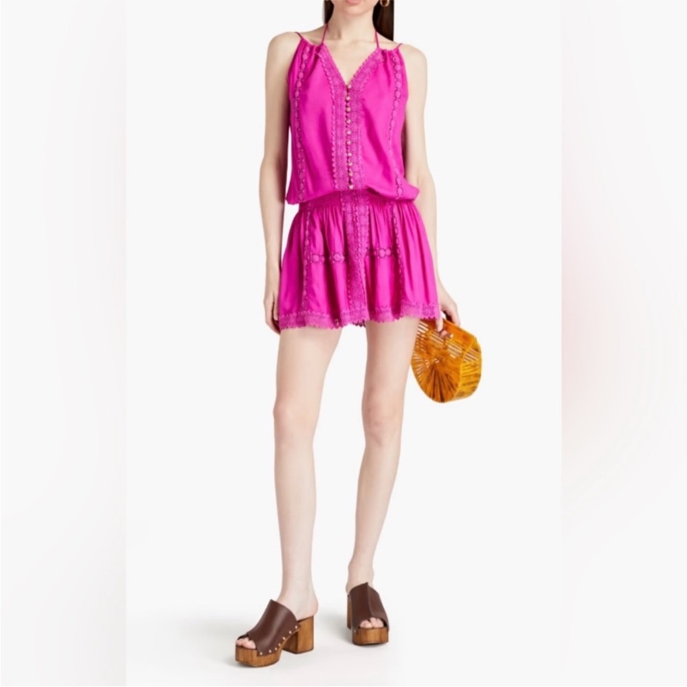 EUC Melissa Odabash Chelsea Dress/Cover Up with Lace and Adjustable Ties